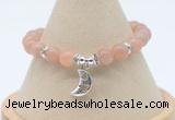 CGB7909 8mm moonstone bead with luckly charm bracelets wholesale