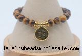 CGB7917 8mm yellow tiger eye bead with luckly charm bracelets