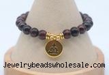 CGB7919 8mm red tiger eye bead with luckly charm bracelets