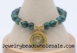 CGB7925 8mm green tiger eye bead with luckly charm bracelets