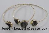 CGB797 12mm - 14mm coin druzy agate gemstone bangles wholesale