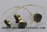 CGB798 18mm - 20mm coin druzy agate gemstone bangles wholesale