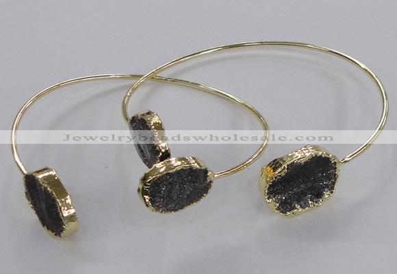 CGB799 13*18mm – 15*20mm oval druzy agate gemstone bangles