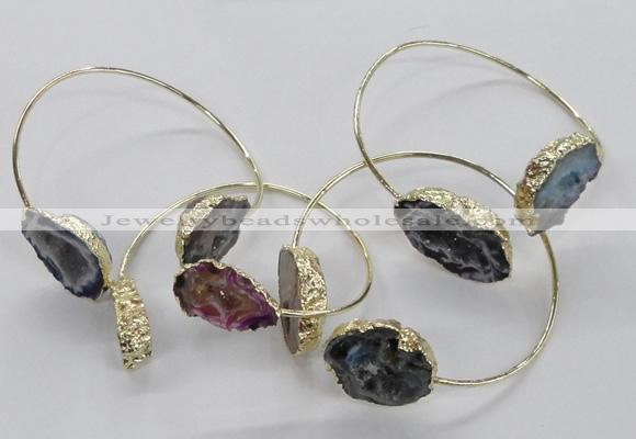 CGB801 13*18mm - 20*25mm freeform druzy agate gemstone bangles