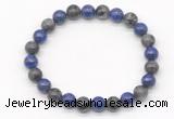 CGB8034 8mm lapis lazuli & black labradorite beaded stretchy bracelets