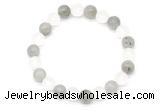 CGB8087 8mm matte white crystal & labradorite beaded stretchy bracelets