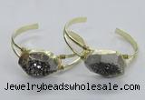 CGB810 25*30mm – 25*35mm freeform plated druzy agate bangles