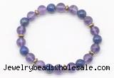 CGB8103 8mm amethyst, lapis lazuli & hematite power beads bracelet