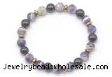 CGB8104 8mm dogtooth amethyst, garnet & hematite power beads bracelet