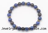 CGB8107 8mm lapis lazuli, garnet & hematite power beads bracelet