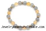 CGB8110 8mm labradorite, citrine & hematite power beads bracelet