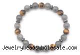 CGB8120 8mm labradorite, yellow tiger eye & hematite power beads bracelet