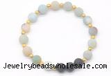 CGB8188 8mm matte amazonite & black lava beaded stretchy bracelets