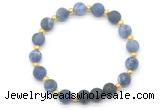 CGB8192 8mm matte sodalite & black lava beaded stretchy bracelets