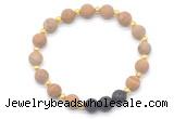 CGB8194 8mm matte wooden jasper & black lava beaded stretchy bracelets