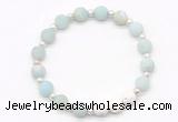 CGB8206 8mm matte amazonite & white lava beaded stretchy bracelets