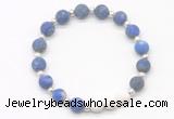 CGB8210 8mm matte lapis lazuli & white lava beaded stretchy bracelets