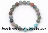 CGB8218 8mm Indian agate & blue howlite beaded stretchy bracelets