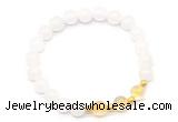 CGB8224 8mm white jade & citrine beaded stretchy bracelets