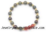 CGB8239 8mm dragon blood jasper & red agate beaded stretchy bracelets