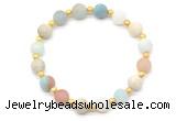 CGB8241 8mm matte amazonite beaded stretchy bracelets wholesale