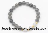 CGB8253 8mm labradorite & white moonstone beaded stretchy bracelets