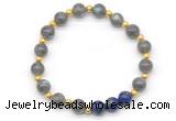 CGB8254 8mm gradr AA labradorite & lapis lazuli beaded stretchy bracelets