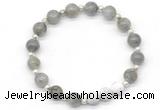 CGB8255 8mm labradorite & matte white howlite beaded stretchy bracelets