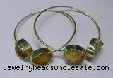 CGB828 13*18mm - 15*20mm oval druzy agate gemstone bangles