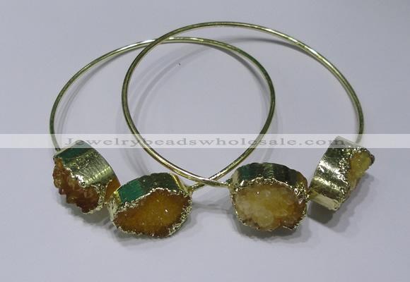 CGB828 13*18mm - 15*20mm oval druzy agate gemstone bangles