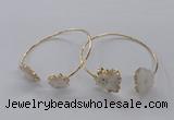 CGB832 13*15mm - 15*20mm freeform druzy agate gemstone bangles