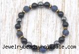 CGB8326 8mm matte sodalite, black onyx & hematite energy bracelet