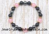 CGB8330 8mm candy jade, black onyx & hematite energy bracelet