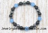 CGB8335 8mm candy jade, black onyx & hematite energy bracelet