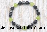 CGB8337 8mm candy jade, black onyx & hematite energy bracelet