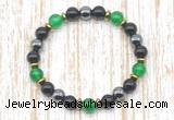 CGB8338 8mm candy jade, black onyx & hematite energy bracelet