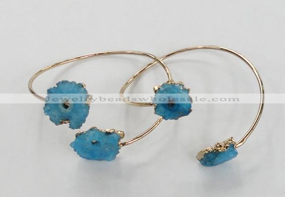 CGB836 13*15mm - 15*20mm freeform druzy agate gemstone bangles