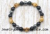 CGB8360 8mm golden tiger eye, black onyx & hematite energy bracelet