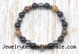 CGB8373 8mm picasso jasper, black onyx & hematite energy bracelet