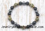 CGB8377 8mm unakite, black onyx & hematite energy bracelet