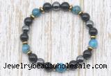 CGB8386 8mm apatite, black onyx & hematite energy bracelet