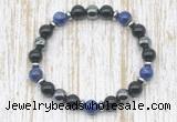 CGB8387 8mm lapis lazuli, black onyx & hematite energy bracelet