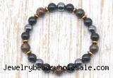 CGB8388 8mm bronzite, black onyx & hematite energy bracelet