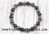 CGB8390 8mm black labradorite, black onyx & hematite energy bracelet