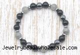 CGB8391 8mm labradorite, black onyx & hematite energy bracelet