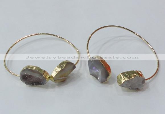 CGB840 15*20mm - 18*25mm freeform druzy agate gemstone bangles