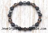 CGB8401 8mm smoky quartz, black onyx & hematite energy bracelet