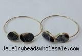 CGB841 15*20mm - 18*25mm freeform druzy agate gemstone bangles