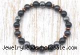 CGB8414 8mm garnet, black onyx & hematite energy bracelet