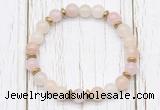 CGB8455 8mm pink aventurine, rose quartz & hematite power beads bracelet